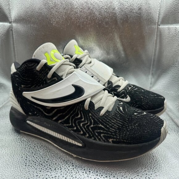 Size 8.5 Nike KD14‎ TB Black White Volt Panda Basketball Shoes DA7850-001 main image 7